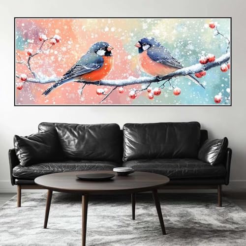 Malen Nach Zahlen Winter Malen Nach Zahlen Erwachsene Vogel, 250 X 100 cm XXL Groß Acrylfarben Ölgemälde, DIY Malen Nach Zahlen Kinder Anfänger Paint by Numbers Set für Wand Dekor (Ohne Rahmen) -H348 von Kggyele
