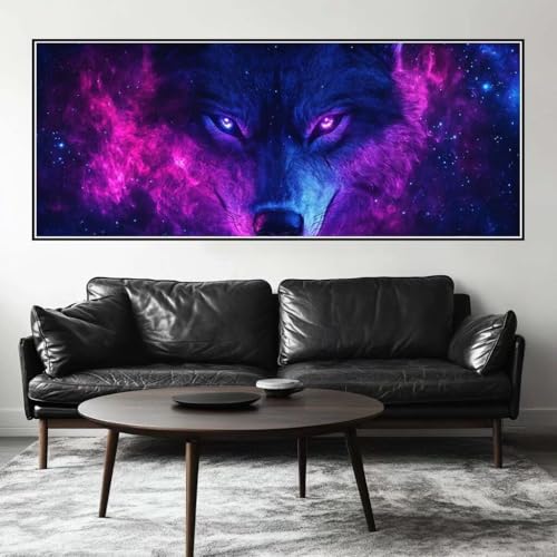 Malen Nach Zahlen Wolf Malen Nach Zahlen Erwachsene Fantasie, 225 X 90 cm XXL Groß Acrylfarben Ölgemälde, DIY Malen Nach Zahlen Kinder Anfänger Paint by Numbers Set für Wand Dekor (Ohne Rahmen) -H267 von Kggyele