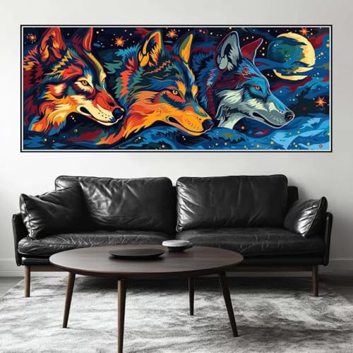 Malen Nach Zahlen Wolf Malen Nach Zahlen Erwachsene Tier, 100 X 40 cm XXL Groß Acrylfarben Ölgemälde, DIY Malen Nach Zahlen Kinder Anfänger Paint by Numbers Adult Set für Wand Dekor (Ohne Rahmen)-H421 Malen Nach Zahlen Wolf Malen Nach Zahlen Erwachsene Tier, 100 X 40 cm XXL Groß Acrylfarben Ölgemälde, DIY Malen Nach Zahlen Kinder Anfänger Paint by Numbers Adult Set für Wand Dekor (Ohne Rahmen)-H421 von Kggyele
