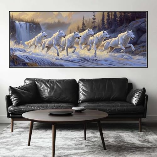 Malen Nach Zahlen Wolf Malen Nach Zahlen Erwachsene Wal, 200 X 80 cm XXL Groß Acrylfarben Ölgemälde, DIY Malen Nach Zahlen Kinder Anfänger Paint by Numbers Adult Set für Wand Dekor (Ohne Rahmen) -H319 von Kggyele