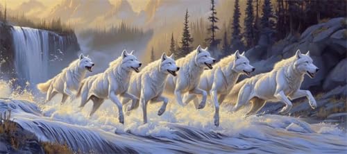 Malen Nach Zahlen Wolf Malen Nach Zahlen Erwachsene Wal, 90 X 45 cm XXL Groß Acrylfarben Ölgemälde, DIY Malen Nach Zahlen Kinder Anfänger Paint by Numbers Adult Set für Wand Dekor (Ohne Rahmen) -H319 von Kggyele