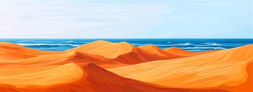 Malen Nach Zahlen Wüste Malen Nach Zahlen Erwachsene Meer, 85x255 cm XXL Groß Acrylfarben Ölgemälde, DIY Malen Nach Zahlen Kinder Anfänger Paint by Numbers Set für Wand Dekor (Ohne Rahmen) -H802 von Kggyele
