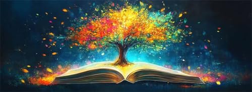 Malen Nach Zahlen Wunschbaum Malen Nach Zahlen Erwachsene Buch, 75x225 cm XXL Groß Acrylfarben Ölgemälde, DIY Malen Nach Zahlen Kinder Anfänger Paint by Numbers Set für Wand Dekor (Ohne Rahmen)-H873 von Kggyele