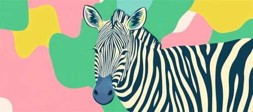 Malen Nach Zahlen Zebra Malen Nach Zahlen Erwachsene Tier, 90 X 45 cm XXL Groß Acrylfarben Ölgemälde, DIY Malen Nach Zahlen Kinder Anfänger Paint by Numbers Adult Set für Wand Dekor (Ohne Rahmen) -H7 von Kggyele