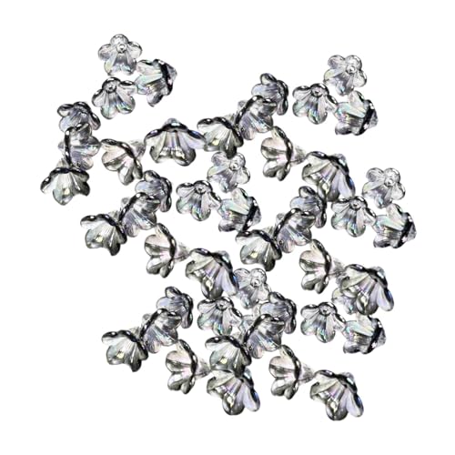 KiBcsLic 100 Stück Blumenperlen Zur Schmuckherstellung, für Armbänder, Ohrringe, Bastelarbeiten, Blumenanhänger, Handgefertigte Abstandsperlen, Blumenmuster, Grau KiBcsLic 100 Stück Blumenperlen Zur Schmuckherstellung, für Armbänder, Ohrringe, Bastelarbeiten, Blumenanhänger, Handgefertigte Abstandsperlen, Blumenmuster, Grau von KiBcsLic