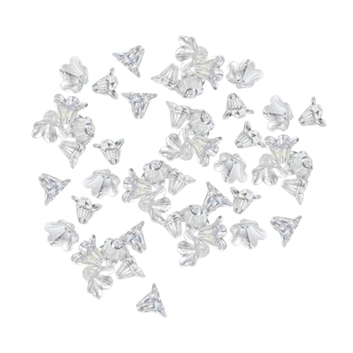 KiBcsLic 100 Stück Blumenperlen Zur Schmuckherstellung, für Armbänder, Ohrringe, Bastelarbeiten, Blumenanhänger, Handgefertigte Abstandsperlen, Blumenmuster, Klar KiBcsLic 100 Stück Blumenperlen Zur Schmuckherstellung, für Armbänder, Ohrringe, Bastelarbeiten, Blumenanhänger, Handgefertigte Abstandsperlen, Blumenmuster, Klar von KiBcsLic