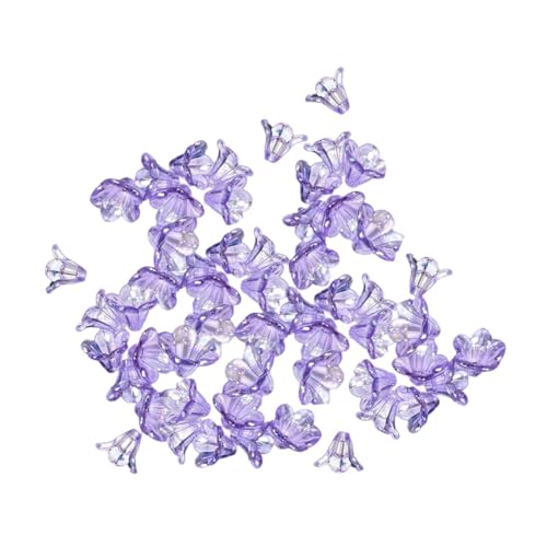 KiBcsLic 100 Stück Blumenperlen Zur Schmuckherstellung, für Armbänder, Ohrringe, Bastelarbeiten, Blumenanhänger, Handgefertigte Abstandsperlen, Blumenmuster, Lila KiBcsLic 100 Stück Blumenperlen Zur Schmuckherstellung, für Armbänder, Ohrringe, Bastelarbeiten, Blumenanhänger, Handgefertigte Abstandsperlen, Blumenmuster, Lila von KiBcsLic