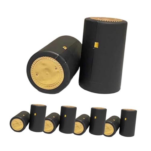KiBcsLic 100x Wein Flasche Flasche Ärmeln Ornament Dekorative DIY Schutz Abdichtung Schrumpfen Wraps Schrumpf Ules für Hause, Schwarz von KiBcsLic