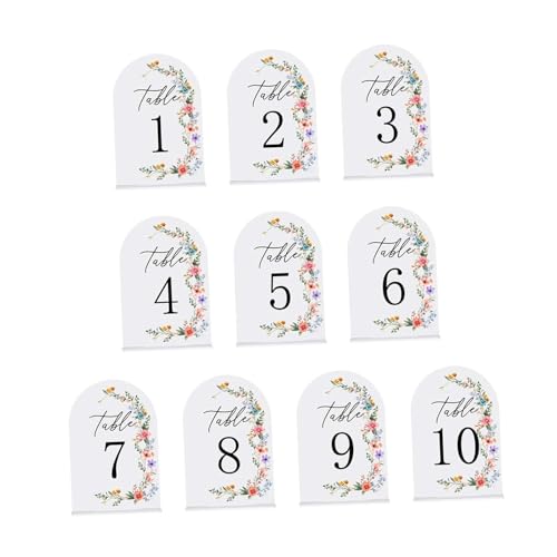 KiBcsLic 10er Pack Tischnummern für Hochzeiten, Vielseitige Gewölbte Tischschilder mit Ständer, Tischnummernhalter für Partydekoration, Ba KiBcsLic 10er Pack Tischnummern für Hochzeiten, Vielseitige Gewölbte Tischschilder mit Ständer, Tischnummernhalter für Partydekoration, Ba von KiBcsLic