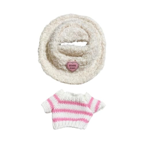 KiBcsLic 2 Stück Puppenpullover mit Streifen Und Mütze, Handgefertigte Kleidung, Kostüm Outfits für 15–17 cm Große Puppen, Weiß KiBcsLic 2 Stück Puppenpullover mit Streifen Und Mütze, Handgefertigte Kleidung, Kostüm Outfits für 15–17 cm Große Puppen, Weiß von KiBcsLic