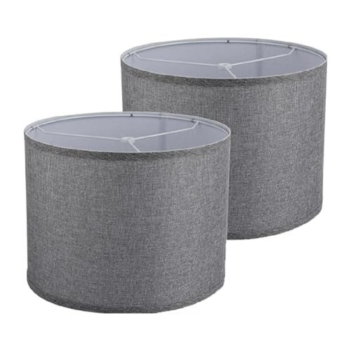 KiBcsLic 2Pcs Tisch Lampe Shades Set Lampenschirme für Tisch Lampe Licht Shades Licht Abdeckungen für Schlafzimmer, Dunkelgrau von KiBcsLic