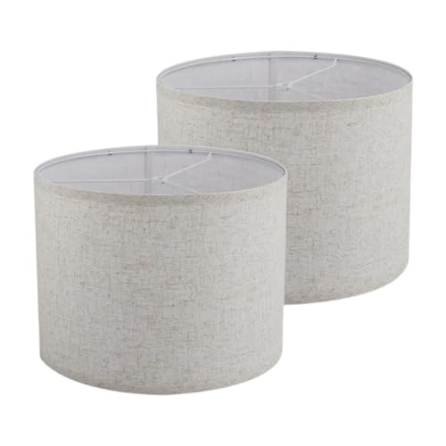 KiBcsLic 2Pcs Tisch Lampe Shades Set Lampenschirme für Tisch Lampe Licht Shades Licht Abdeckungen für Schlafzimmer, Hellgrau von KiBcsLic