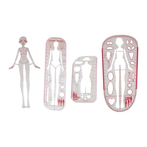 KiBcsLic 4 Teiliges Mode Zeichenvorlagen Lineal Set, 4 Modelle, Muster Zum Zeichnen KiBcsLic 4 Teiliges Mode Zeichenvorlagen Lineal Set, 4 Modelle, Muster Zum Zeichnen von KiBcsLic
