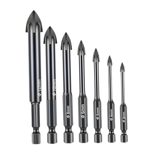 KiBcsLic 7-teiliges Set für Bohrungen in Mauerwerk, Glas und Beton, multifunktional KiBcsLic 7-teiliges Set für Bohrungen in Mauerwerk, Glas und Beton, multifunktional von KiBcsLic