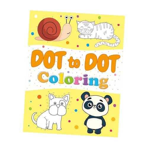 KiBcsLic Dot To Dot Malbuch Kinder Zeichenbuch Cartoon Papiermaterial Zählübungen Kreativität für Vorschule Kindergarten Eltern Kind Aktivität, Animal von KiBcsLic