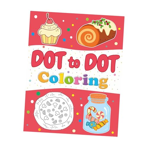 KiBcsLic Dot To Dot Malbuch Kinder Zeichenbuch Cartoon Papiermaterial Zählübungen Kreativität für Vorschule Kindergarten Eltern Kind Aktivität, Food von KiBcsLic