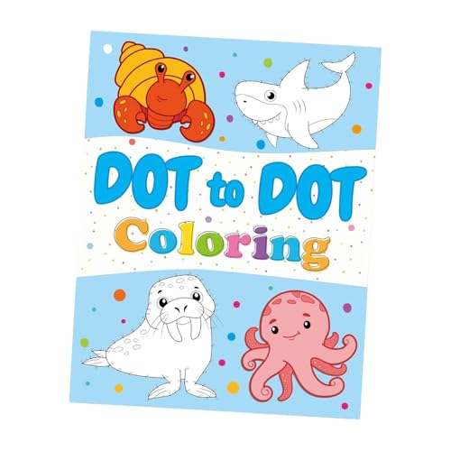 KiBcsLic Dot To Dot Malbuch Kinder Zeichenbuch Cartoon Papiermaterial Zählübungen Kreativität für Vorschule Kindergarten Eltern Kind Aktivität, Ocean von KiBcsLic