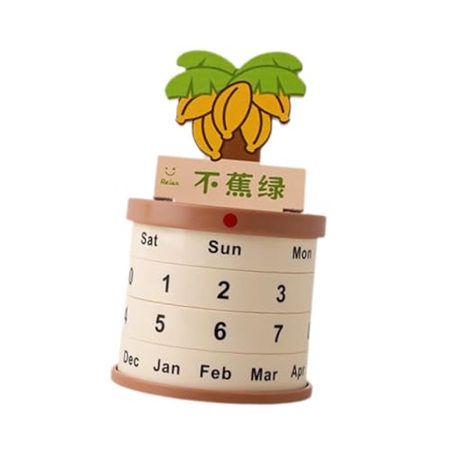 KiBcsLic Drehkalender, Tischkalender, Blumentopfform, Drehbar Fürs Büro, Keine Sorge von KiBcsLic