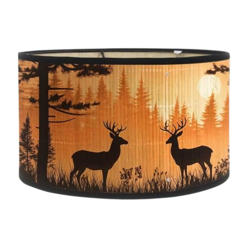 KiBcsLic E27 Lampenabdeckung mit Hirschmuster, Ideal für Tischlampen Und Heimdekoration, Style D von KiBcsLic
