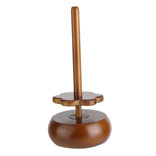 KiBcsLic Fäden, Spindelspender Aus Holz, Häkeln, für Strickliebhaber, Walnussfarbe von KiBcsLic