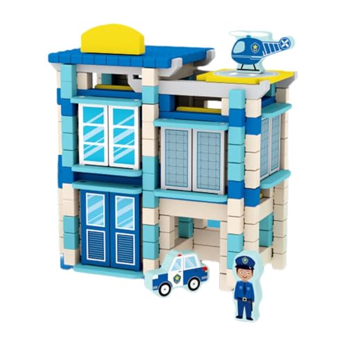 KiBcsLic Holzbausatz für Familienengagement Und Lehrreichen Spaß, Polizeistation KiBcsLic Holzbausatz für Familienengagement Und Lehrreichen Spaß, Polizeistation von KiBcsLic