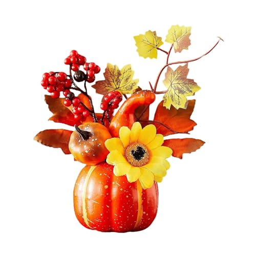 KiBcsLic Kürbis Ornament Künstlich Tischdeko Herbst Ahornblatt Schaumstoff Material Und Haltbar für Erntedankfest Haus Dekoration Kamin Geschenk Es, Style A von KiBcsLic