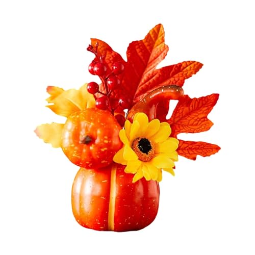 KiBcsLic Kürbis Ornament Künstlich Tischdeko Herbst Ahornblatt Schaumstoff Material Und Haltbar für Erntedankfest Haus Dekoration Kamin Geschenk Es, Style E von KiBcsLic