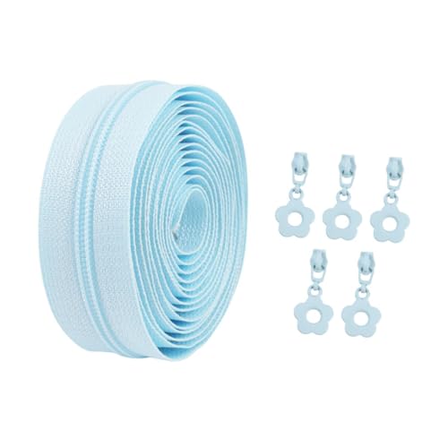 KiBcsLic Nylon Spiralreißverschlüsse, Leichte Reißverschlusskette mit Ersatzschiebern Zum Basteln, Hellblau KiBcsLic Nylon Spiralreißverschlüsse, Leichte Reißverschlusskette mit Ersatzschiebern Zum Basteln, Hellblau von KiBcsLic