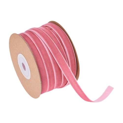 KiBcsLic Samtband mit Spule, einseitig, Band für Floristik und Dekoration von Geschenken, ROSA von KiBcsLic