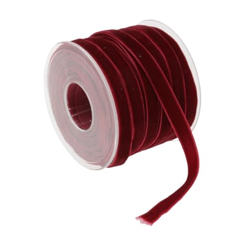 KiBcsLic Samtband mit Spule, einseitig, Band für Floristik und Dekoration von Geschenken, ROT von KiBcsLic