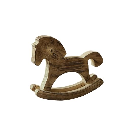 KiBcsLic Schaukelpferd Holzfigur Dekoration Statue Als Tischmittelstück mit Feiner Oberfläche Aus Holzmaterial für Regale Tische Und Als Kreatives Geschenk, Braun KiBcsLic Schaukelpferd Holzfigur Dekoration Statue Als Tischmittelstück mit Feiner Oberfläche Aus Holzmaterial für Regale Tische Und Als Kreatives Geschenk, Braun von KiBcsLic