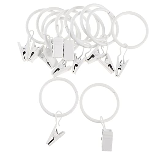 KiBcsLic Set aus 12 Ringen für Vorhänge mit Clipbefestigung, Weißes Porzellan 32mm KiBcsLic Set aus 12 Ringen für Vorhänge mit Clipbefestigung, Weißes Porzellan 32mm von KiBcsLic