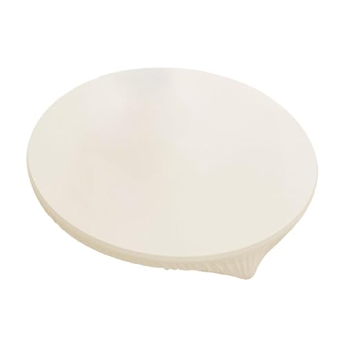 KiBcsLic Tischdecke, Elastisch, Passend für Öl Und Staub, Einfache Tischdecke Aus PU, Schutz für Terrasse Und Esszimmer, Weiß Durchmesser 70 cm von KiBcsLic