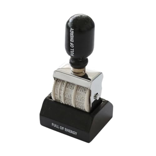 KiBcsLic Vintage, Retro Rolldatumsstempel für Sammelalben, Tagebücher, Kunsthandwerk Und Mehr, Schwarzer Griff KiBcsLic Vintage, Retro Rolldatumsstempel für Sammelalben, Tagebücher, Kunsthandwerk Und Mehr, Schwarzer Griff von KiBcsLic