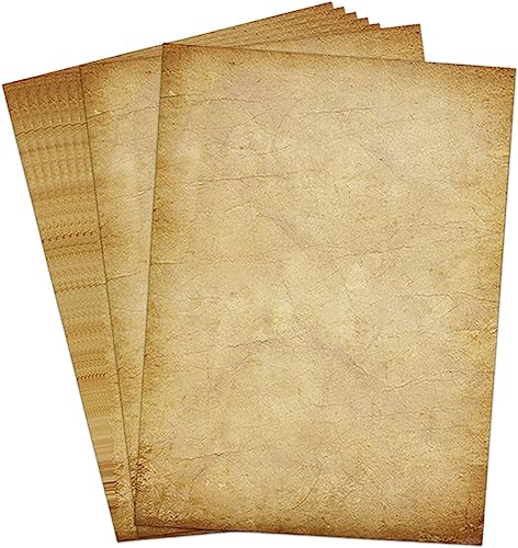 Antikes Vintage-Schreibpapier, 21,6 x 27,9 cm, Pergamentpapier zum Schreiben und Drucken, doppelseitiges antikes Alter-Scrapbook für Tagebuch, Kalligraphie, Einladungen und Zertifizierungen, 48 Stück Antikes Vintage-Schreibpapier, 21,6 x 27,9 cm, Pergamentpapier zum Schreiben und Drucken, doppelseitiges antikes Alter-Scrapbook für Tagebuch, Kalligraphie, Einladungen und Zertifizierungen, 48 Stück von KiDEPOCH