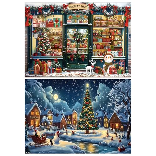 KiKiHong 2 Stück Diamond Painting Weihnachten Neu Erwachsene Kinder 5D Diamant Painting Bilder Weihnachtsnacht Himmel Geschenk Shop Diamant Malerei Home Wall Decor 30x40cm KiKiHong 2 Stück Diamond Painting Weihnachten Neu Erwachsene Kinder 5D Diamant Painting Bilder Weihnachtsnacht Himmel Geschenk Shop Diamant Malerei Home Wall Decor 30x40cm von KiKiHong