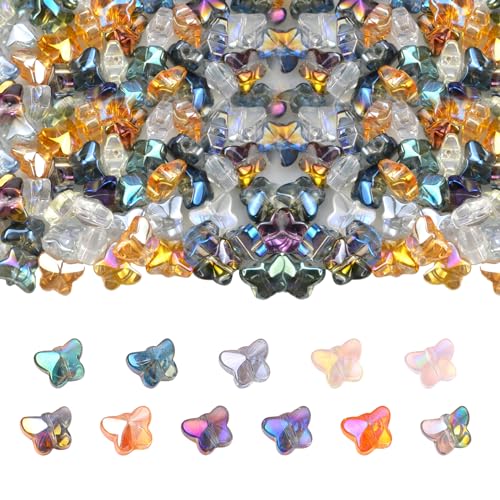 KiKiHong 220 Stück Perlen für Armbänder 10mm Glasperlen für Armbänder Beads Facettierte Glasperlen zum Auffädeln Ohrringe, Halsketten und Schmuck DIY Handwerk 15 Mischfarben mit Aufbewahrungsbox von KiKiHong