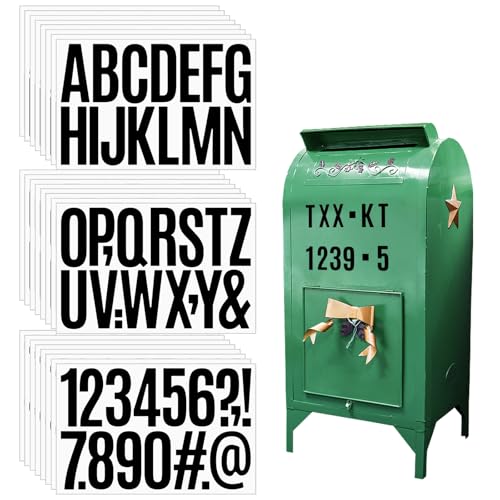 KiKiHong 24 Stücke Wetterfeste Klebebuchstaben Schwarz-3 Zoll Selbstklebende Buchstaben Sticker für Hausnummern, Fenster,Türen,Auto & Schilder,Wiederablösbar,Innen/Außen von KiKiHong