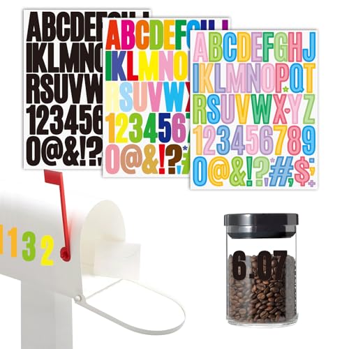 KiKiHong 30 Blätter Buchstaben Sticker,Selbstklebende Nummern Buchstaben Aufkleber 5 cm Klebebuchstaben Wetterfest für Schilder Fenster Türen Autos Häuser Adressnummern von KiKiHong