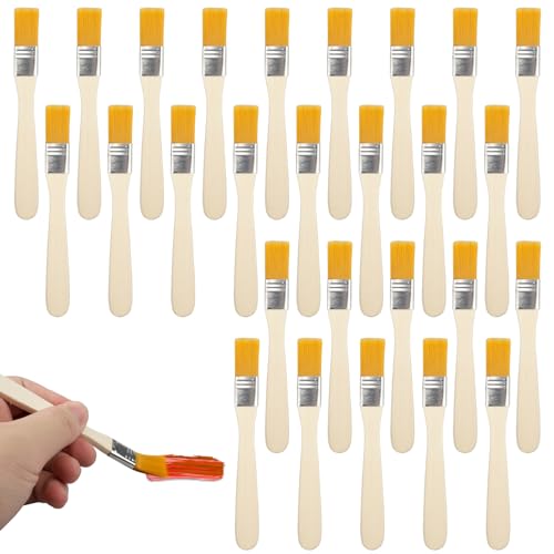 KiKiHong 35 Stück Pinsel Profi Malerpinsel mit Holzgriff,Ölgemäldepinsel Flachpinsel,Nylonbürste Lasurpinsel Verfügbar zum Lackieren,Reinigen und Entstauben von KiKiHong