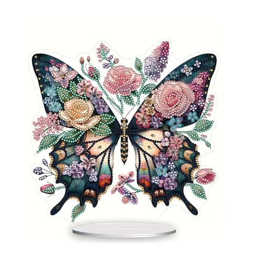 KiKiHong 5D Diamond Painting Schmetterling Aufsteller,Diamant Malerei Tischdeko mit DIY Bastelset Geschenk-Set für Erwachsene/Kinder,Desktop Dekorationen von KiKiHong