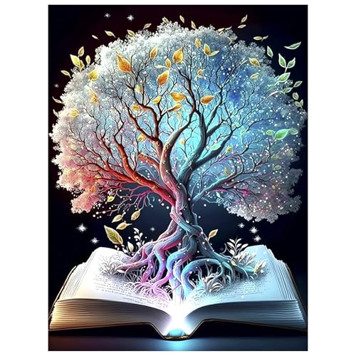 KiKiHong Diamond Painting Set,Diamond Painting Magischer Baum,Diamant Painting Bilder,DIY Cross Stickerei Malerei Kits,Wohnzimmer Schlafzimmer Wand Déco 30x40cm von KiKiHong