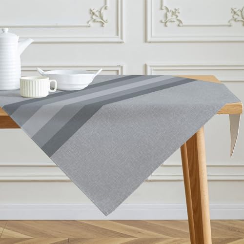 Kiatuniya Tischdecke Streifen Blau Grau Mitteldecke Modern Winter Tischtuch Vintage Abwaschbar Tischdecken Landhausstil für Frühling Herbst Küche Tischdeko Party Dekor 85x85 cm Kiatuniya Tischdecke Streifen Blau Grau Mitteldecke Modern Winter Tischtuch Vintage Abwaschbar Tischdecken Landhausstil für Frühling Herbst Küche Tischdeko Party Dekor 85x85 cm von Kiatuniya