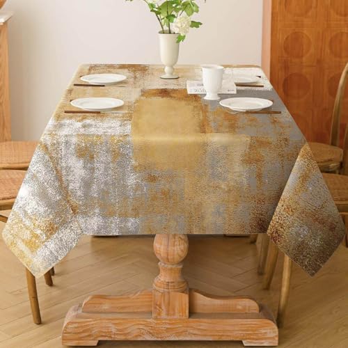 Tischdecke 100x140 cm Braun Modern Kunst Gemälde Tischdecke Abwaschbar Klein Rechteck Tablecloth Dekoration Aesthetic Tischdecken für Herbst Party Hochzeiten Feiertage Geburtstag von Kiatuniya