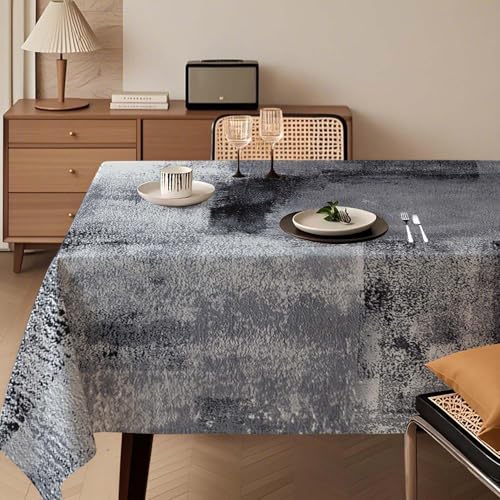Tischdecke Modern 140x200 cm Schwarz Kunst Gemälde Tischdecke Abwaschbar Rechteck Tablecloth Dekoration Aesthetic Tischdecken für Herbst Winter Party Hochzeiten Feiertage Geburtstag von Kiatuniya