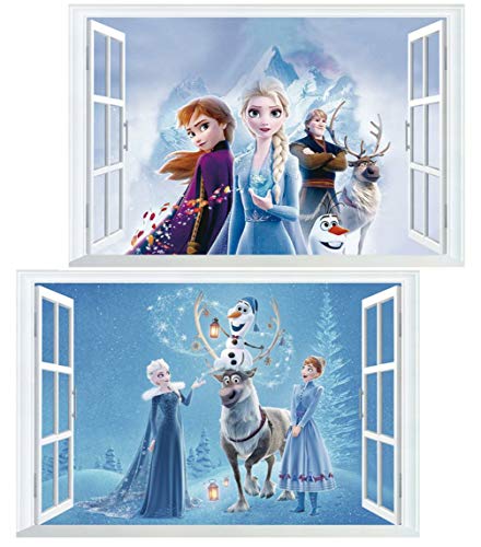 Kibi 2PCS Wandtattoo Wandsticker für Kinderzimmer Living Room Removable Prinzessin Wandtattoo Kinderzimmer von Kibi Store