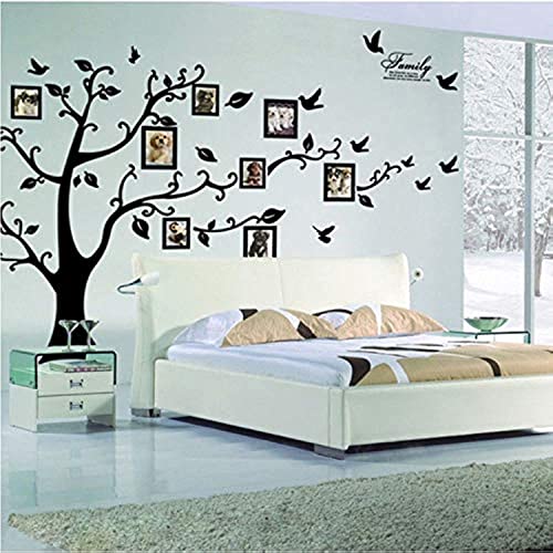 Kibi Wandtattoo Baum PVC Riesig Schwarz Bilderrahmen Speicher Baum Vine Zweig Abnehmbare Wandtattoo Sticker Wandtattoo Baum Familie Wandtattoo Baum Fotorahmen von Kibi Store