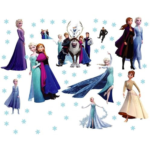 Kibi Wandtattoo Eiskönigin (Frozen) Wandsticker Frozen Disney für Kinderzimmer Living Room Removable Prinzessin Elsa Wandtattoo Kinderzimmer Frozen Olaf von Kibi Store