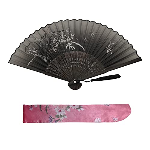 Kibon Faltbare Fächer, Handfächer, Bambusfächer mit Quaste für Geburtstagsgeschenke, Tanzen, Cosplay, Hochzeit, Party, Requisiten-Dekoration von Kibon
