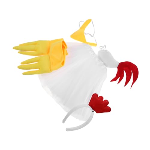 1 Satz Kostümset Huhn Zubehör für Frauen Teiliges Set mit Hühnerkopfbedeckung und Rock für Halloween Karneval und Themenpartys von Kichvoe